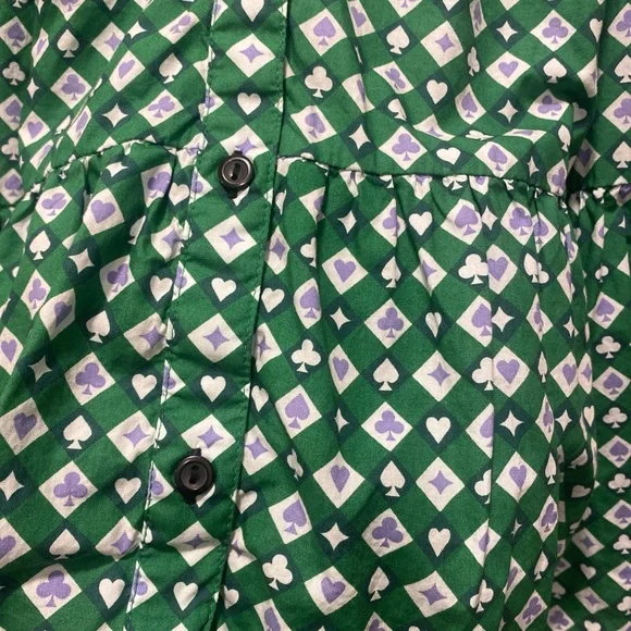 Maeve 1X puff sleeves A line ruffled mini dress - Picture 4 of 7